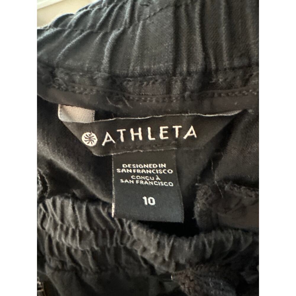 Athleta Cabo Linen Jogger Womens Size 10 Black Lightweight - Picture 8 of 10